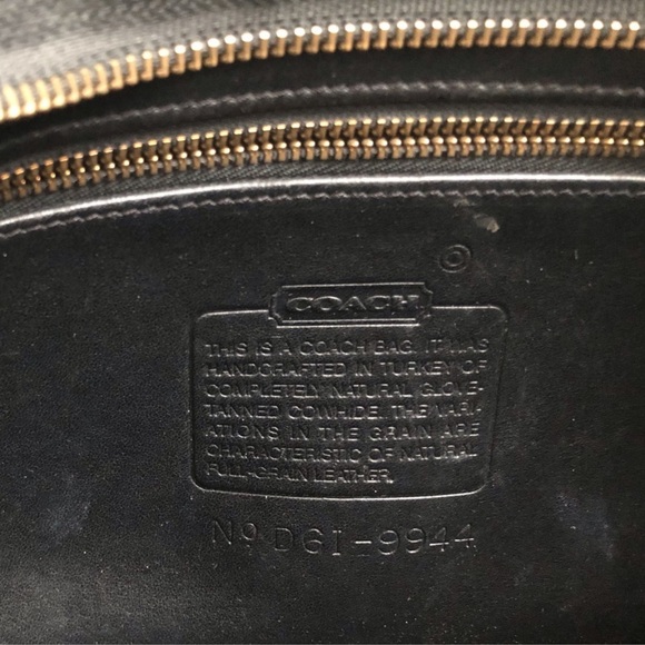 Vintage Coach Black Rectangle Soft Leather Purse Shoulder Bag w/Serial Number - Picture 7 of 16